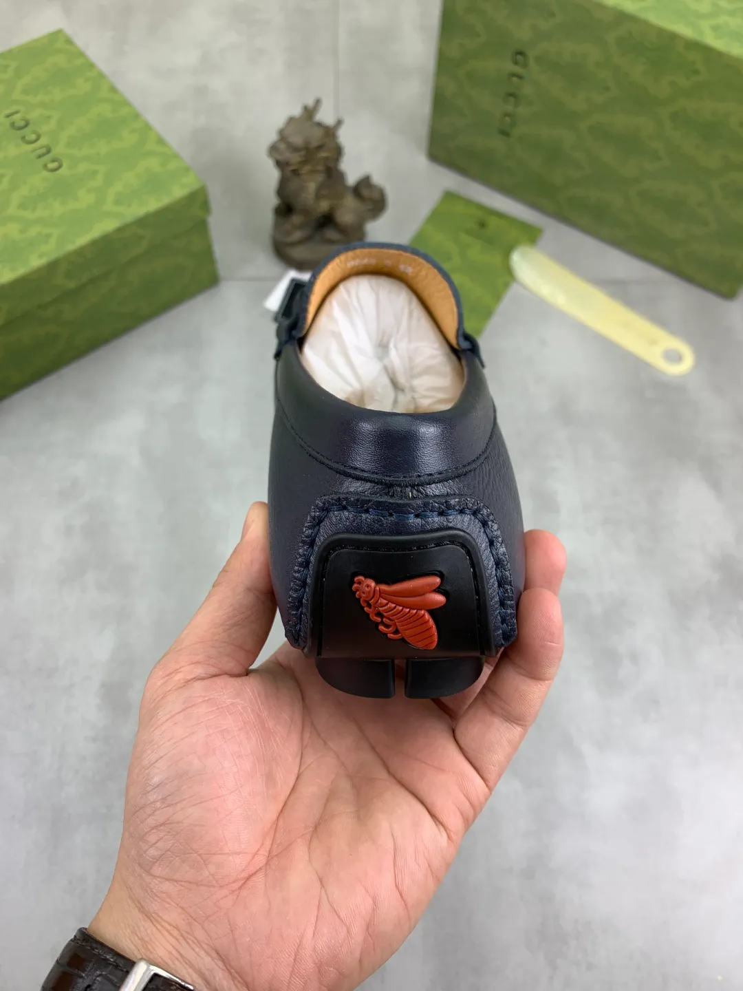 Men's men's shoes💰P360💰[New style]🆘[GUCCI] New classic beanie shoes; Hong Kong original top quality, exquisite craftsmanship, top quality💪🏼High-end boutique men's beanie shoes, British fashion style 🎈The upper is made of Italian imported calfskin🔥, comfortable and breathable, fully imported soft pigskin lining, lazy slip-on Loaf style This fabric is made of 🇮🇹🎈, which is suitable for drivers to drive, and the original non-slip and wear-resistant rubber outsole 🎈Number of codes: 38-45 Multi-color 🉑️ to choose from